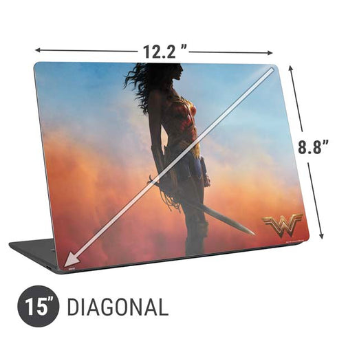 DC Comics Wonder Woman Movie Poster Stance Pose Universal Laptop 15in (12.2 x 8.8in) Skin